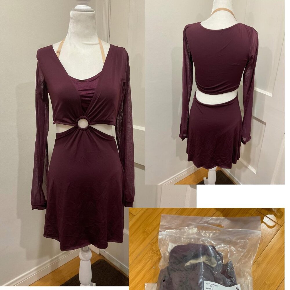 Weissman Elite dance costume Raisin poet leotard Strangers By Nature 14293 LC